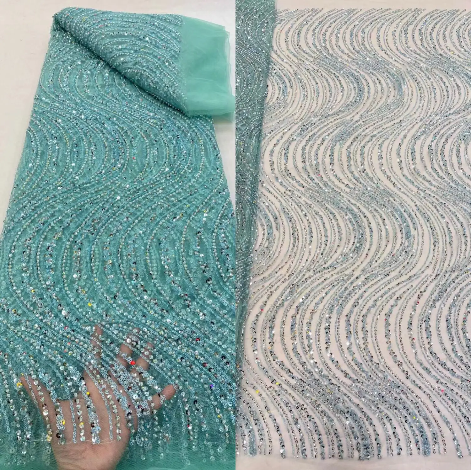 

african lace fabric high quality embroidery with beads and sequins J-628887 french net laces nigerian tulle fabrics for sewing