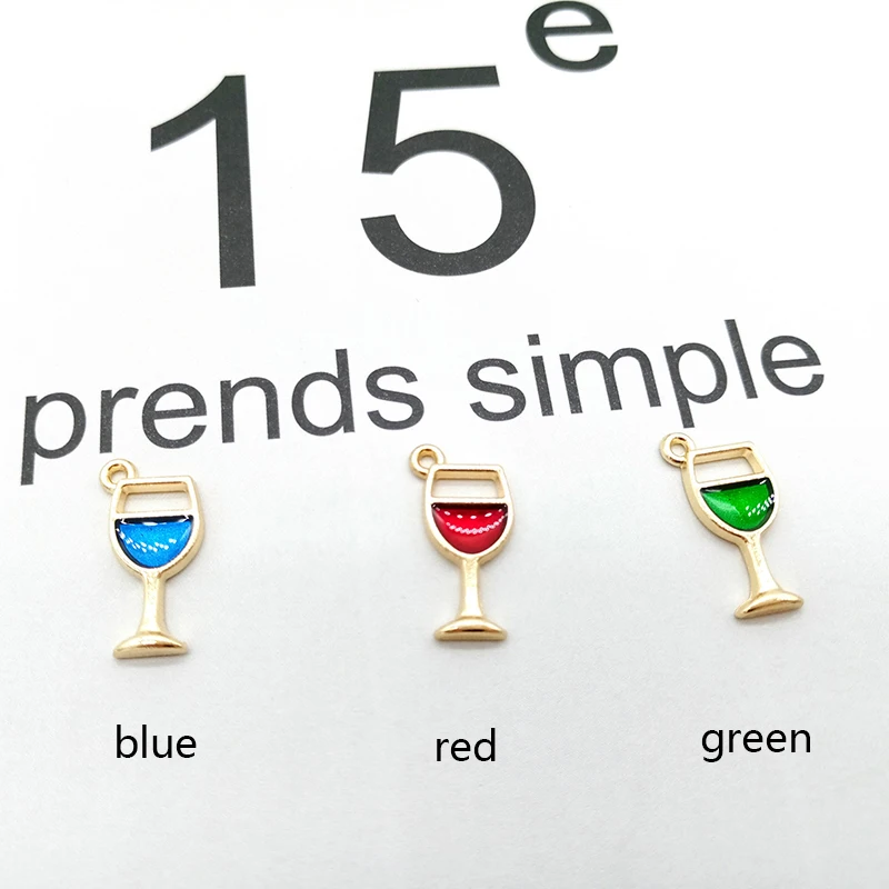 10pcs DIY Korean version of the trend of explosions wine glass drop of oil jewelry pendant accessories simple fashion handmade
