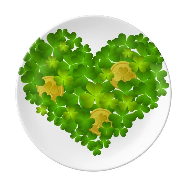 

Clover Heart Ireland St.Patrick's Day Dessert Plate Decorative Porcelain 8 inch Dinner Home