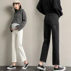 Pantaloni addominali in gravidanza Boyfriend Jeans larghi pantaloni premaman per donne incinte vestiti pantaloni a vita alta Jeans larghi in Denim