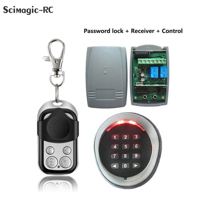 for Garage Door Access Control Rolling Code Wireless Keyboard Password Switch 433 MHz Remote Control and Receiver Door Opener