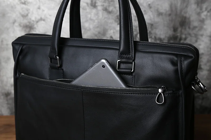 NZPJ Männer Echte Leder Business Handtasche Top Schicht Rindsleder Kreuz Abschnitt Büro Computer Tasche Schulter Messenger Aktentasche – Detail 14