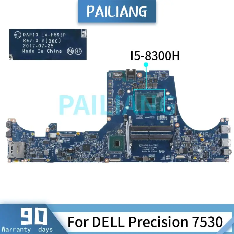 

I5-8300H для DELL Precision 7530 материнская плата для ноутбука DAP10 LA-F591P DDR4 материнская плата Tesed