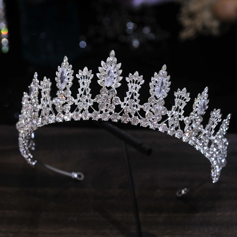 NiuShuya  Rhinestone Crystal Cubic Zircon Wedding Tiara Headband Bridal Princess Crown Hair Accessories Bridesmaids Jewelry Wome