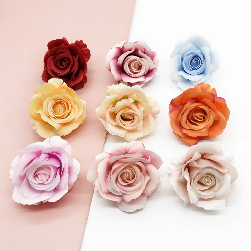10 Stück künstliche Blumen Großhandel Heimdekorationszubehör Blumenwand Hochzeitsbrosche Scrapbooking DIY Süßigkeitenbox Girlande – Detail 4