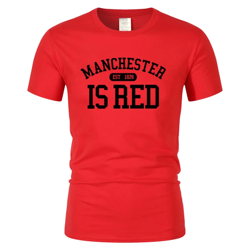 Summer United Kingdom Is Red Letter Print T Shirt Men Cotton O-Neck Manchester Tee Shirt Camisa Masculina Tops Oversized T-Shirt