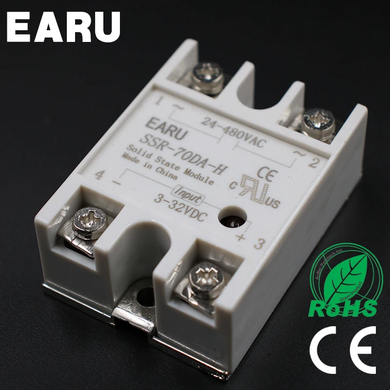 Solid State Relay SSR-70DA-H 70A SSR 70DA-H 3-32V DC TO 90-480V AC  solid state Resistance Regulator