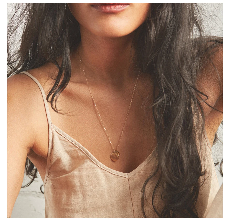 F.I.N.S Initial Stainless Steel Choker Necklace Women Round Pendants Necklace for Women Korean Fashion Jewelry view 3