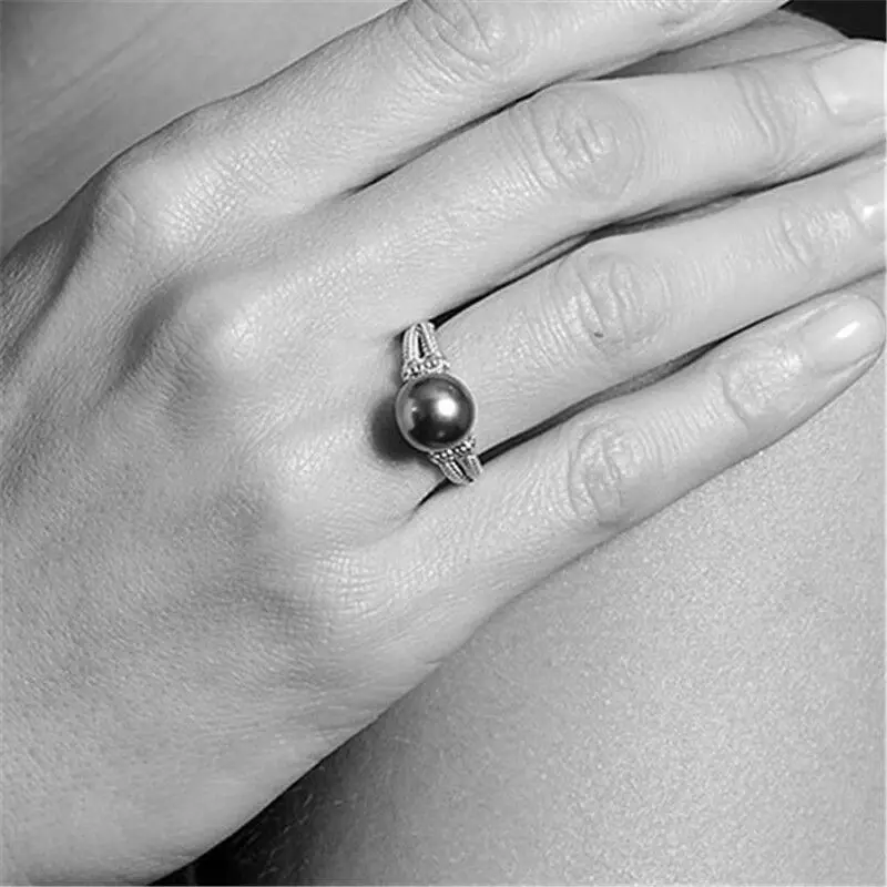 Osuccessive XZJ-Bague en argent regardé 925 avec perle grise pour femme, mode européenne, cadeau de mariage vintage pour fille, fête d'anniversaire, chaud, vente en gros, RR843