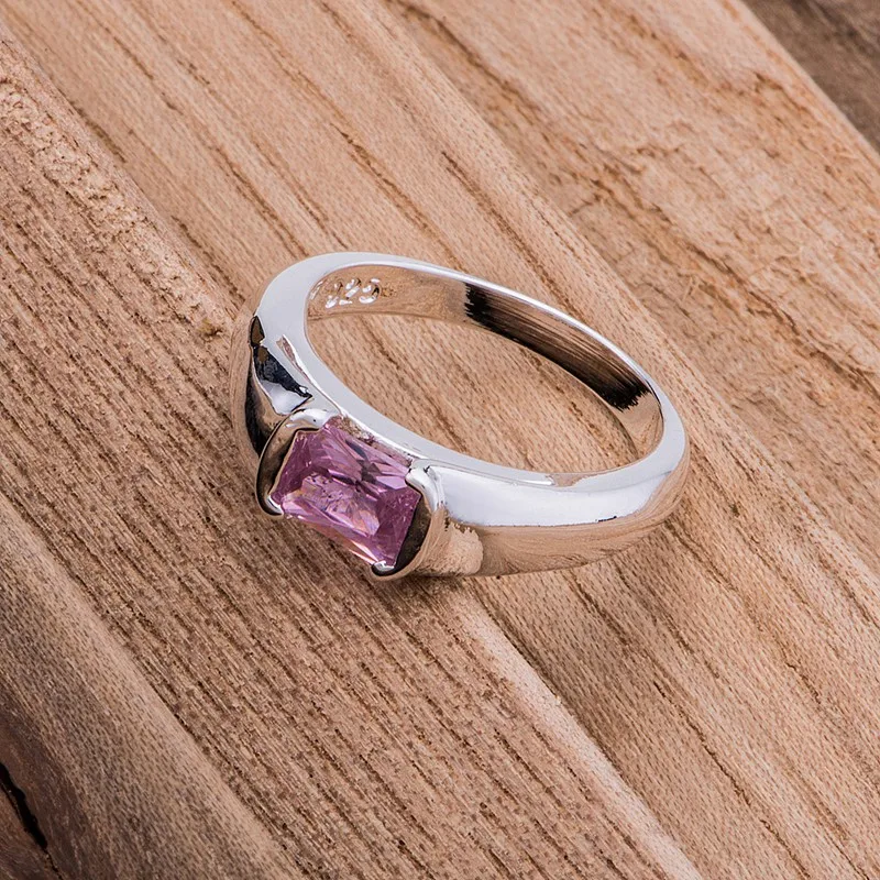Retro Elements Elegant Gorgeous Design S925 Sterling Silver Color Fashion Rings for Women Men Cheap Purple Inlay Ring KN-R221