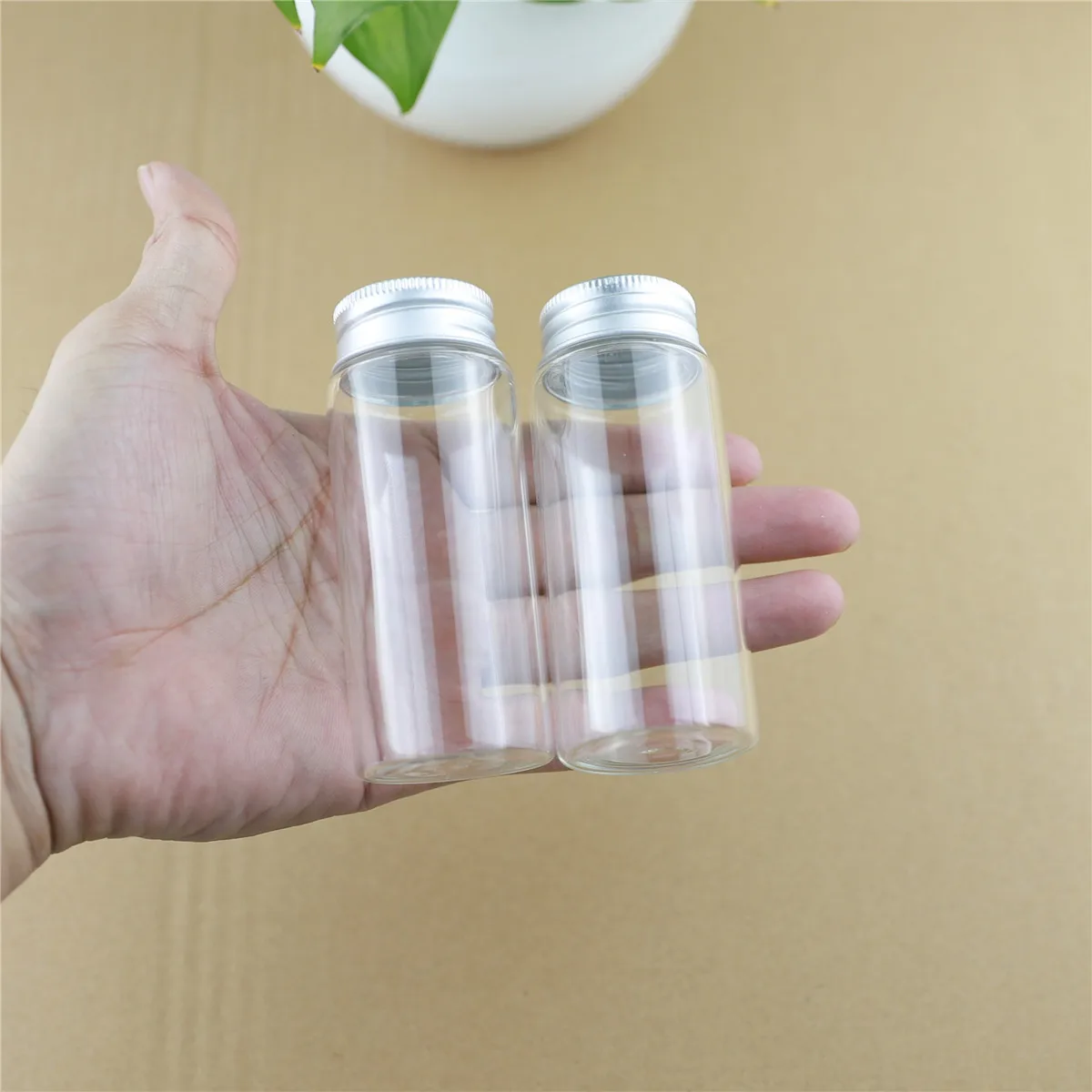 

24pcs/lot 37*90mm 70ml Mini glass bottle Empty Jar Container Small Diy DECORATIVE BOTTLES Glass Spice Storage Jars Containers