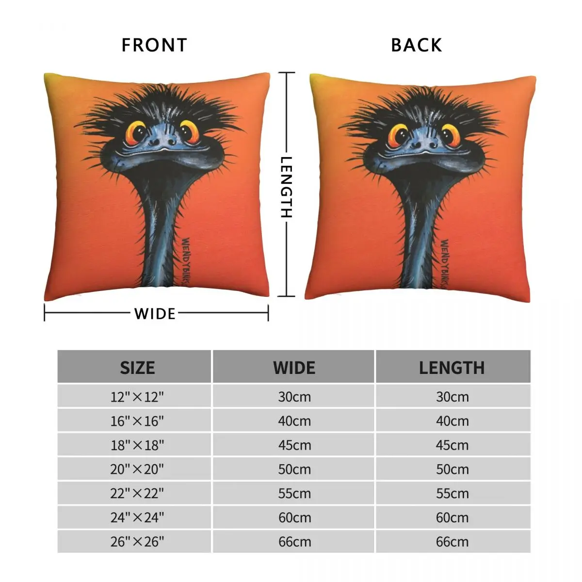 Stunned Emu With Sunset Square Pillowcase Polyester Linen Velvet Pattern Zip Decor Pillow Case Sofa Cushion Cover Wholesale