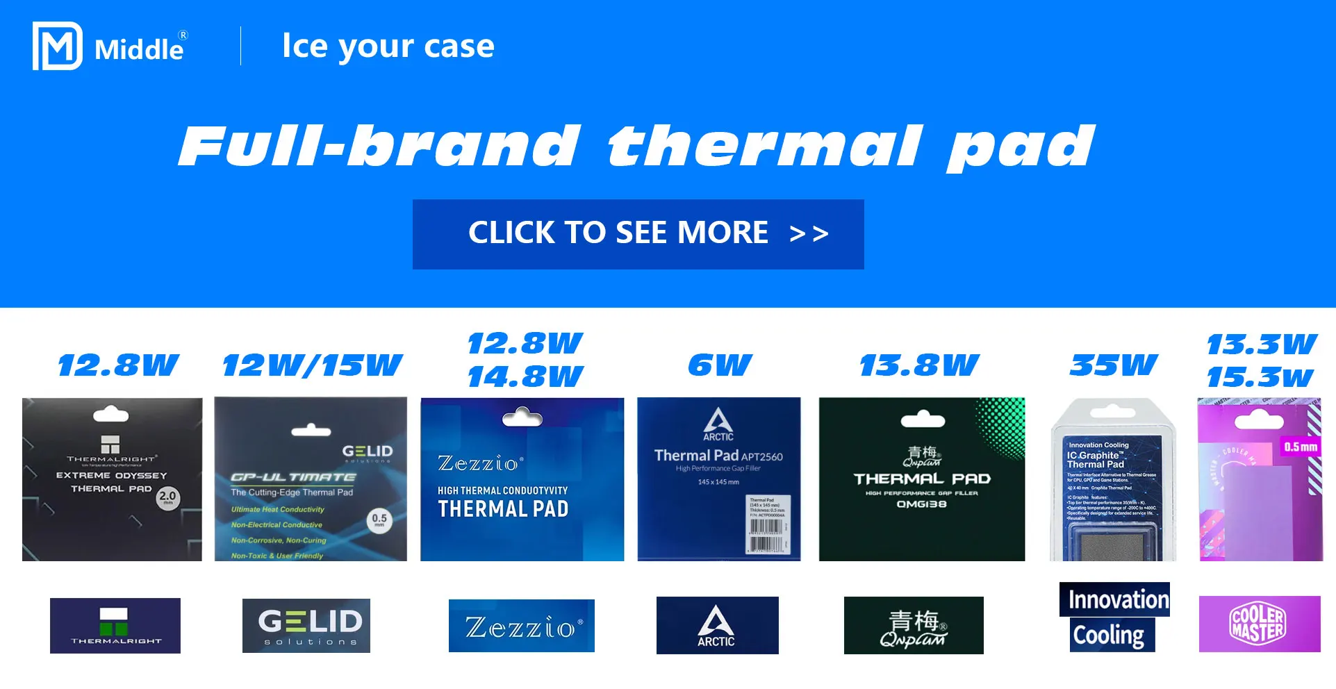 GELID GP-Ultimate 15W/MK Thermal Pad CPU/GPU Graphics Motherboard Silicone Grease Pad Heat Dissipation Silicone Pad Multi-Size