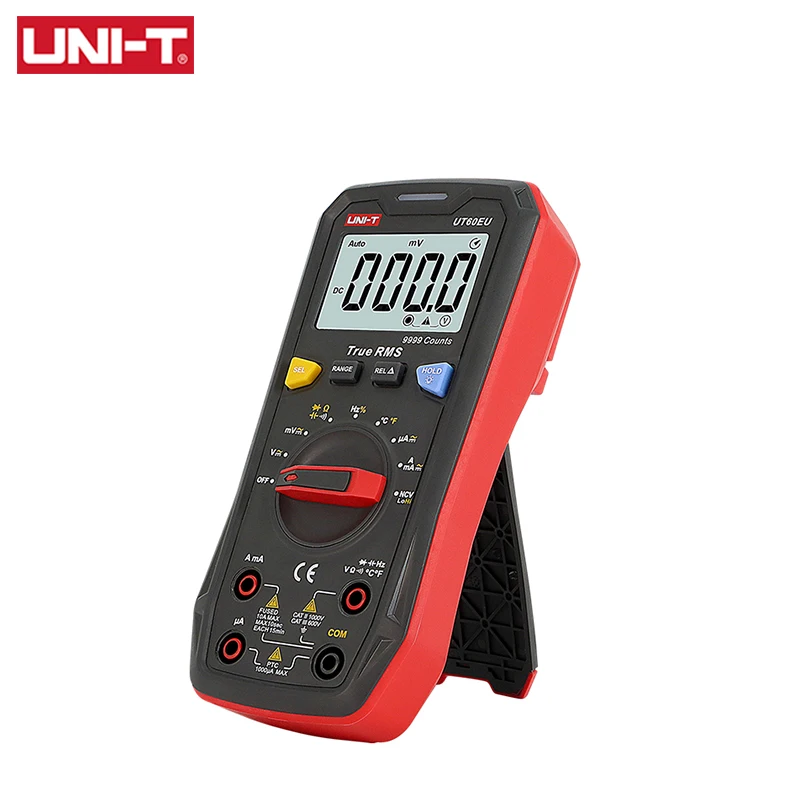 UNI-T Mini Digital Multimeter UT60EU 1000V AC DC Voltage Current Meter Automotive Tester Capacitor Temperature Test 9999  Counts