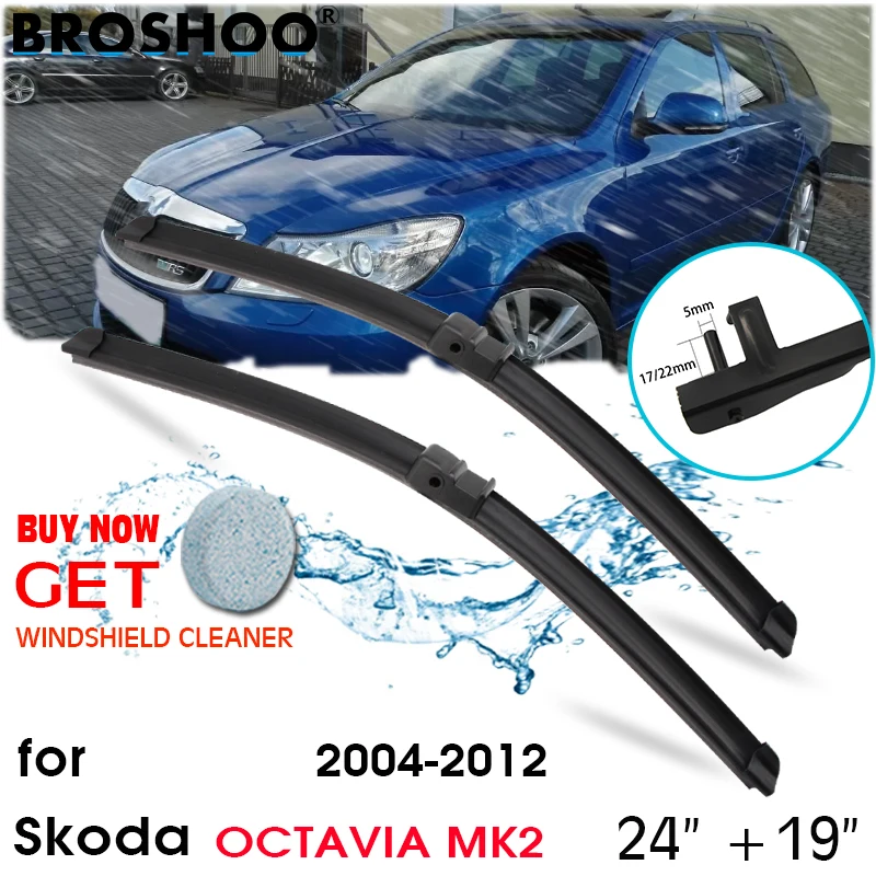 

Car Wiper Blade Window Windscreen Windshield Wipers Blades side pin Auto Accessories For Skoda OCTAVIA MK2 24"+19" 2004-2012