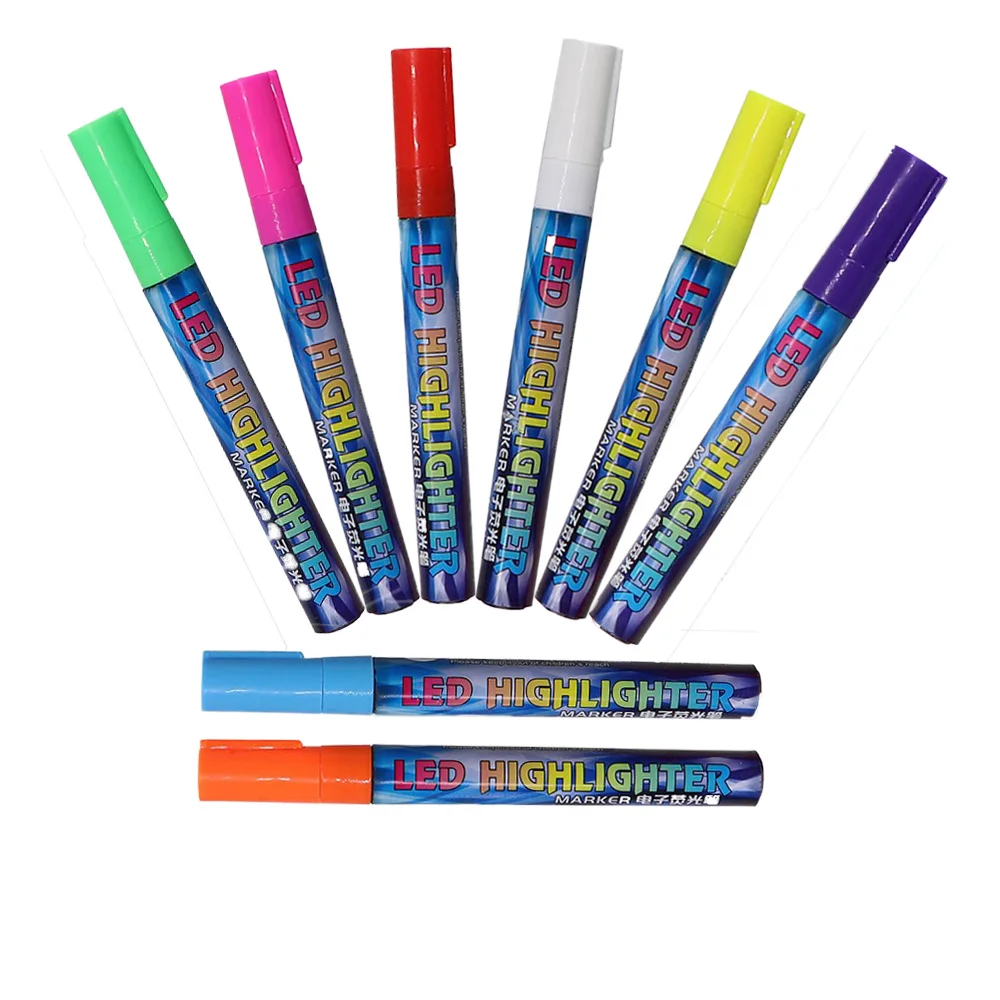 Queen Bee Marker Pen Water-Based Fluorescent Bevel Nib is Available in 8 colors for Easy Differentiation and Memory