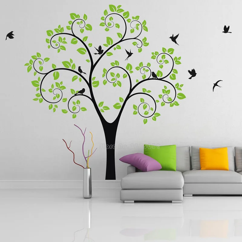 Curved Branches Tree Wall Stickers Living Room Tree Wall Decal Baby Room Nursery Fine Wallpaper Wall Art Decoration Mural LL2215