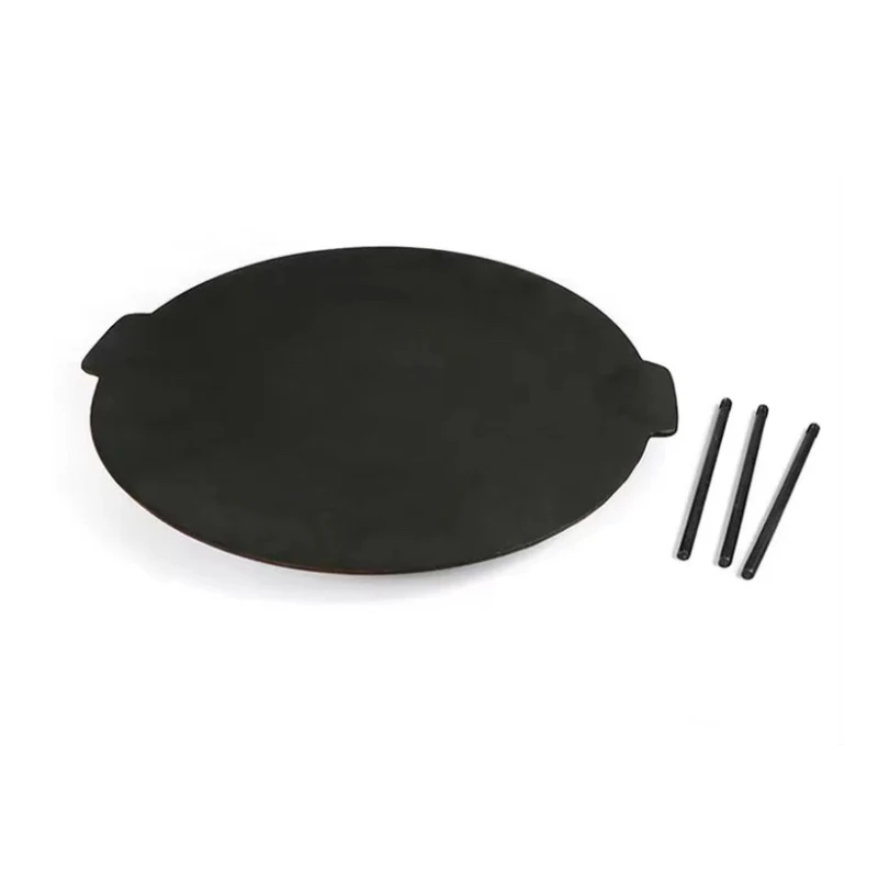 Cast Iron Grill Pan with 3 Removable Legs, Barbecue Rack, Outdoor Camping, 45cm