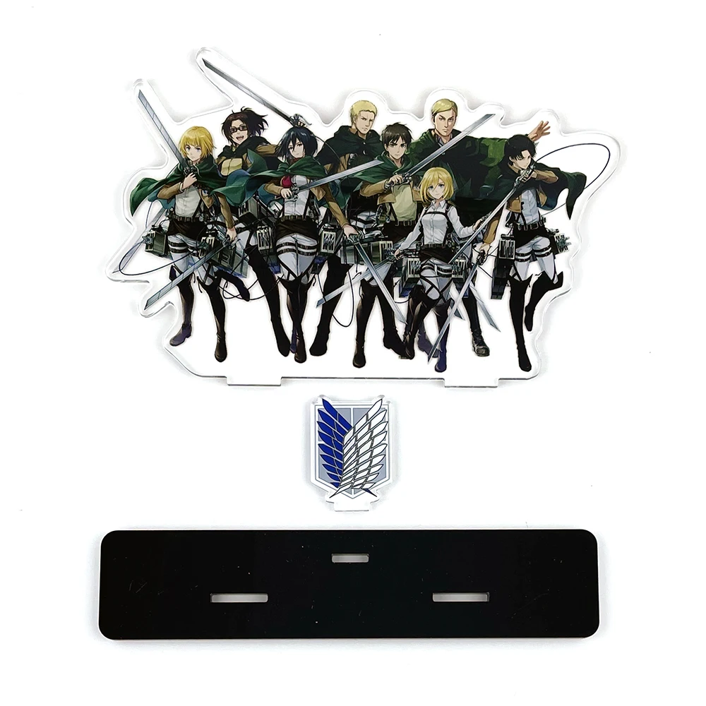 Shingeki no Kyojin Attack on Titan Mikasa Eren Armin Levi Erwin Hange HM akrylowy stojak na figurkę model uchwyt na talerz topper anime