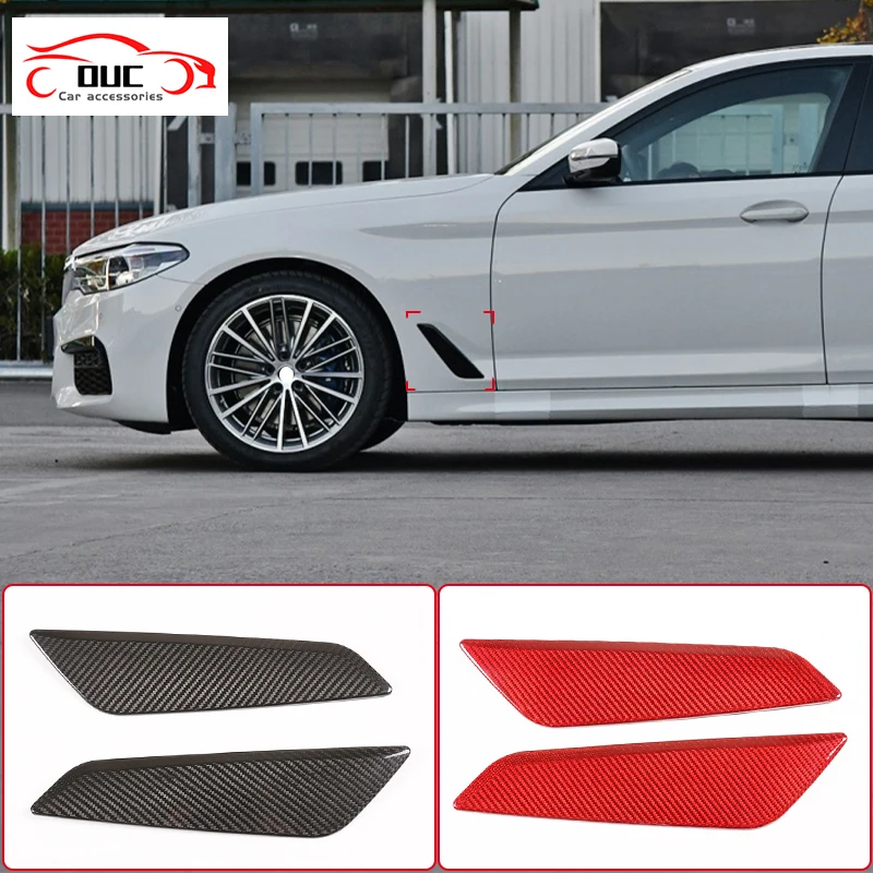 

For BMW 5 Series G30 G31 2018-2022 Accessories Real Carbon Fiber Car Fender Side Air Vent Outlet Cover Trim Decorative Sticker