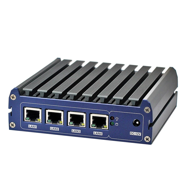 Quạt Không Cánh Mini PC Celeron N2840 N2940 J3160 J3455 J4205 J1900 4 LAN Tường Lửa Pfsense PC Linux Openwrt Router PC Mỏng khách Hàng ASE-NI