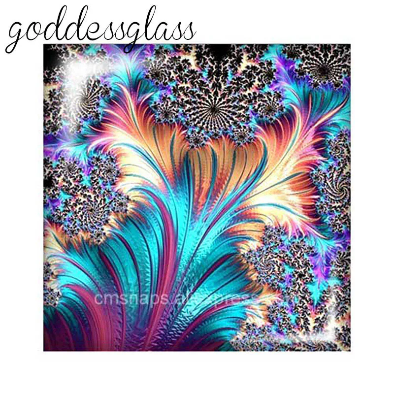 Colorful Rotated Patterns Flowers Bubbles Square 10pcs mixed 12mm/20mm/25mm/30mm photo glass cabochon flat back Making findings