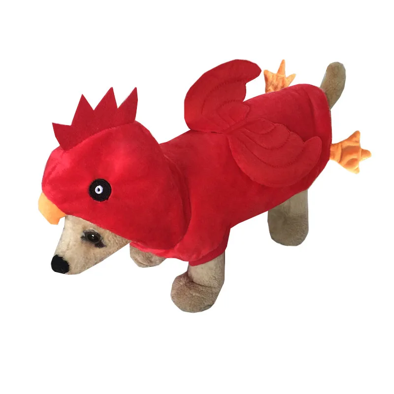 New Red Pet Clothes Cosplay Chicken Style Dog Coat Small Puppy Jumpsuit Coat Dogs Halloween Jacket Clothing