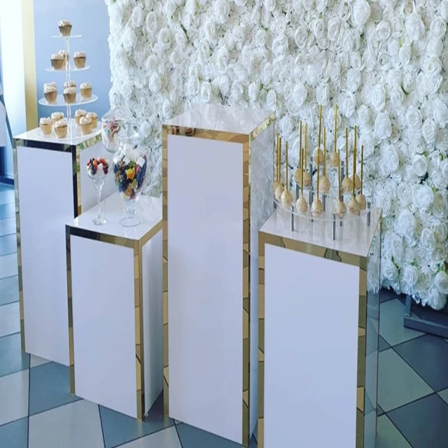 

4pcs/set)Rectangle Plinth Wedding Modern Furniture Iron Round Black Event Wedding Plinth yudao429