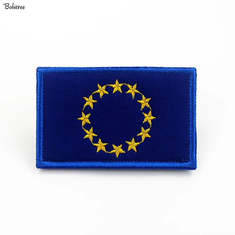 EU Flag Patch with Hook Loop European Union Banner Badge Armband Stickers For Backpack Cap Uniform Decoration