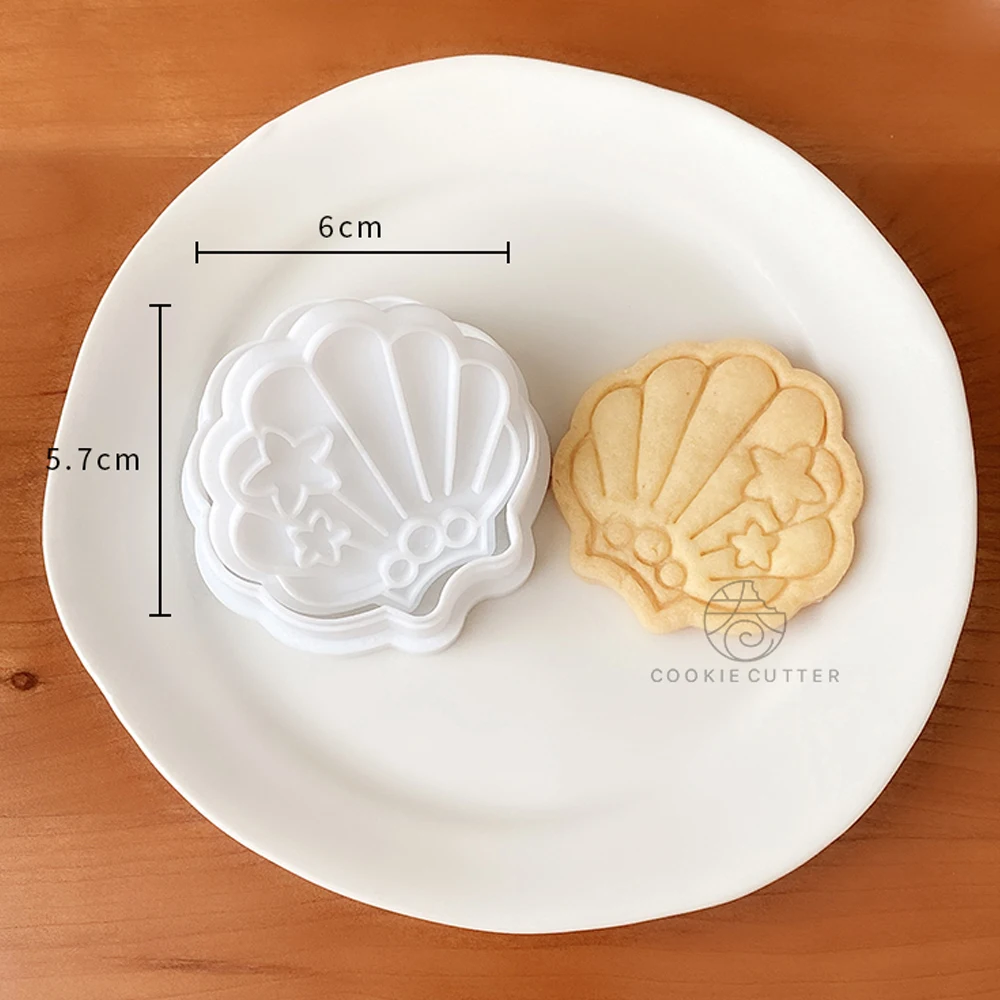 Ocean World Cookie Cutter Stamp meduse cavalluccio marino perla Shell glassa biscotto stampo famiglia 3D stampaggio stampo fondente Sugarcraft