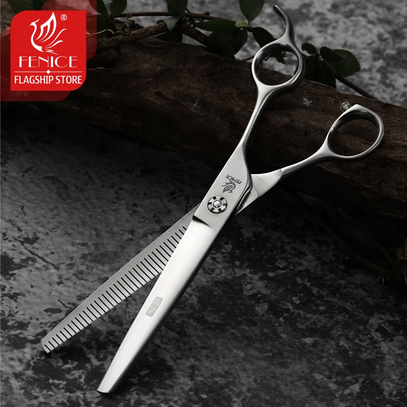 Fenice 7 inch VG10 Pet Dog Grooming Scissor Reversed Tooth Fluffy Thinning Hair Dog Clipper Scissors tijeras tesoura Rate 50-55%