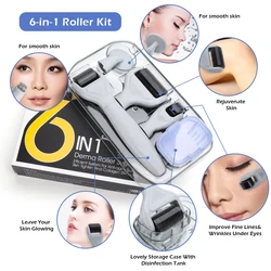 4/5/6 In1 Microneedle Derma Roller Kit Needle Facial Massager Roller beauty Skin Care treatment Microniddle Roller For Face