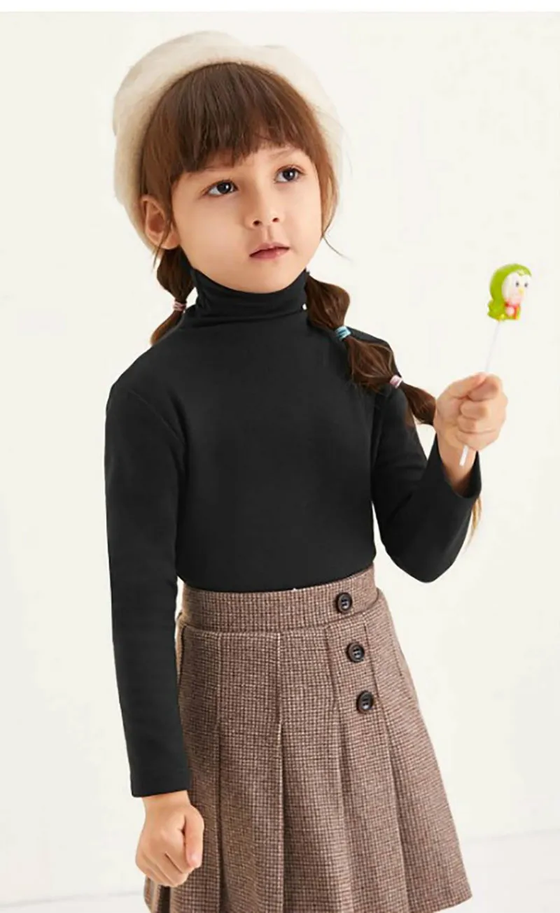 Baby Kinder Mädchen Rolli Basic Solide T-shirt Tops Kleinkind Kinder Mädchen Herbst Frühling Langarm T Tops Baby Kleidung 1-6Y
