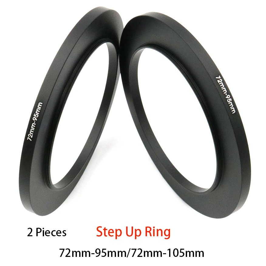 72มม.-95มม./72มม.-105มม.2ชิ้นโลหะ Step Up แหวนกรองอะแดปเตอร์แหวน