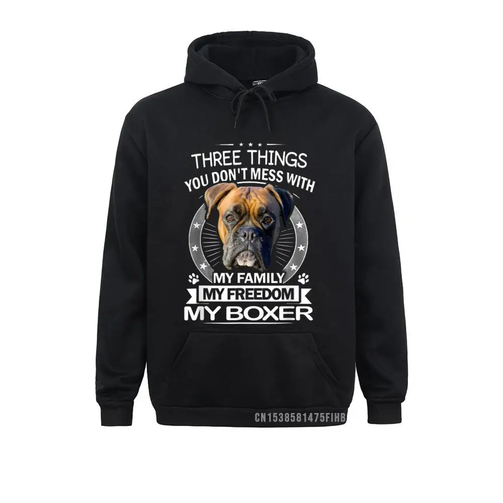 

Boxer Dog Harajuku Three Things You Don't Mess With Funny Tee Hoodie Men's Hoodies Cool Sweatshirts Gothic Hoods Fitted