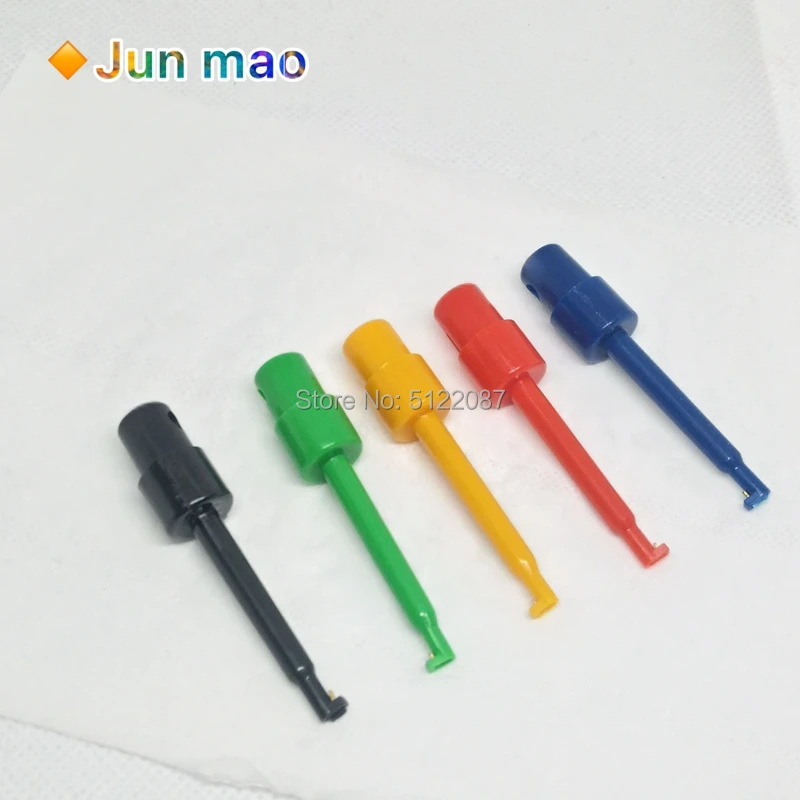 Multimeter Part Colorful Electrical Testing Hook Clip Grabber 5 color 2 Test Probe SMT / SMD Round Colored Single Hook Test Clip