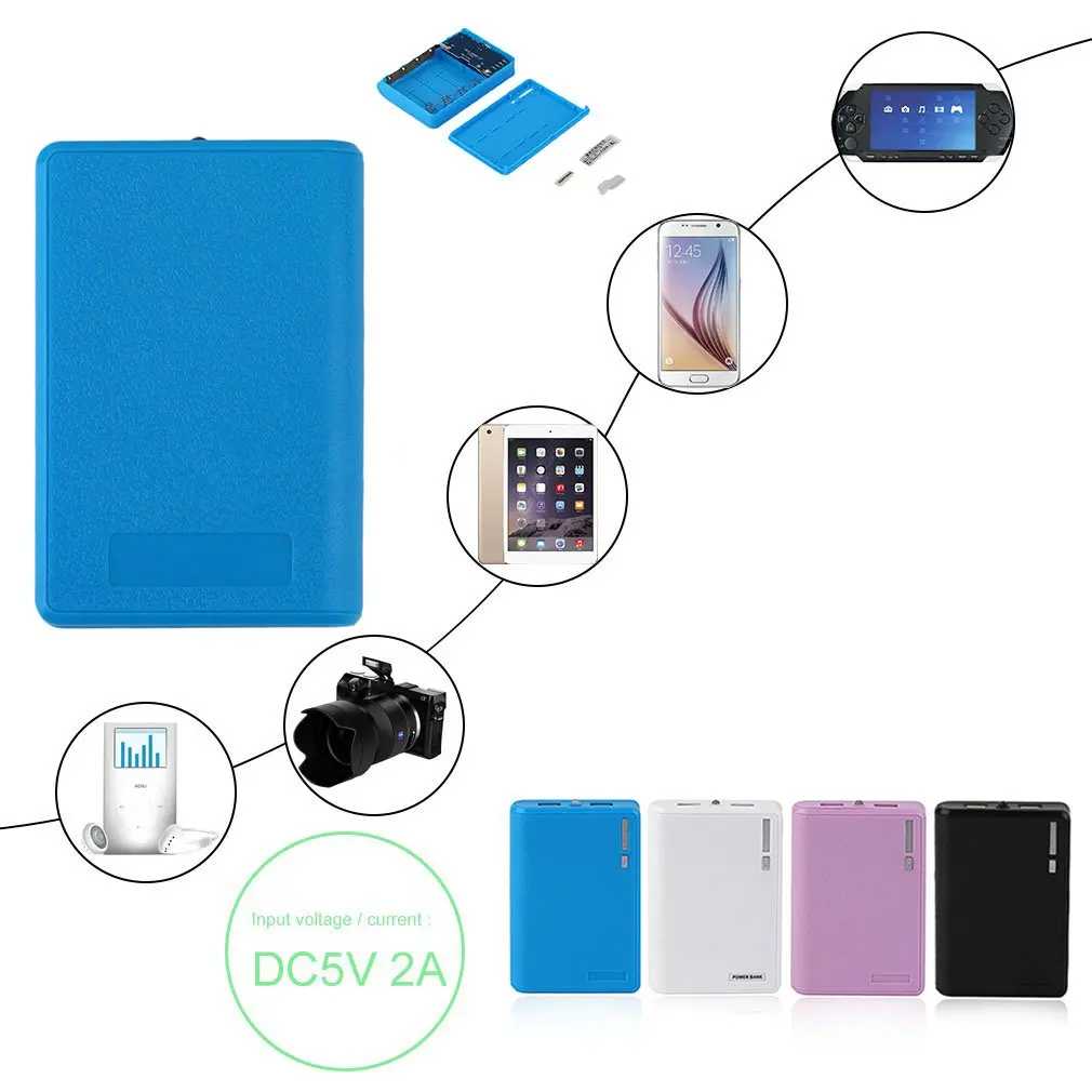 เปลือกแบบพกพาความจุขนาดใหญ่10400มิลลิแอมป์4x18650แบตเตอรี่แบตเตอรี่สำรองภายนอกชาร์จแบตเตอรี่โทรศัพท์มือถือเปลือกหอย
