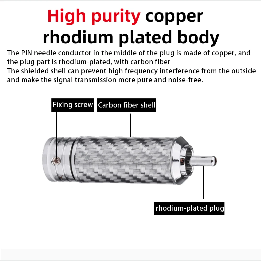 YYAUDIO 4pcs Gold Plated RCA Connector RCA Male Plug Adapter Silver Audio Wire Connector Video Locking Cable Connector