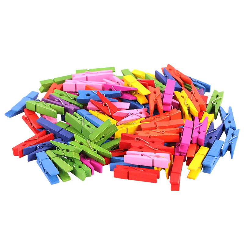 25/35/45MM Length Colorful Mini Size Wooden Clips for Clothes,Photo Clips,Paper Clothespin, Craft Decor,Portable Wood Clamp