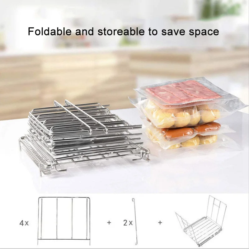 Sous Vide Rack Vacuum Pouch Separator 304 Stainless Steel Food Frame For Immersion Circulators Use With 11L 25L Container Water