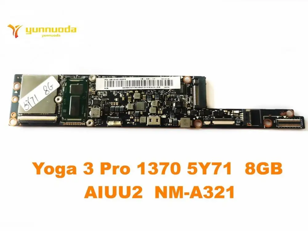 Original for Lenovo Yoga 3 Pro 1370 Laptop  motherboard Yoga 3 Pro 1370 5Y71  8GB  AIUU2  NM-A321  tested good free shipping