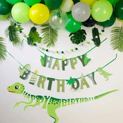 Dinosaur Birthday DIY Garland Happy Birthday Banners Roar Dino Party Decor Balloons Wild One 1st Boy Birthday Party Decorations