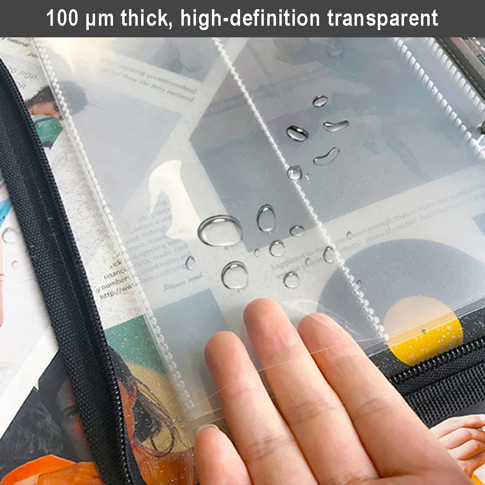 PLRBOK 10 Pcs A5 6 Ring Clear Binder Refill 1 2 4 Pockets Sleeves Toploader Photocard Notebook Diary Photo Album Drawing Notepad