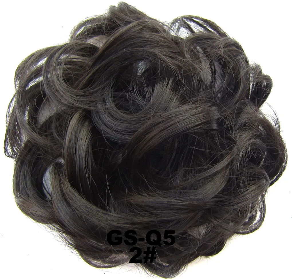 Similler Synthetic Hair Bun Chignon Ladies Ponytail Hair Extension Scrunchie Elastic Wave Curly Hairpieces Scrunchie Wrap