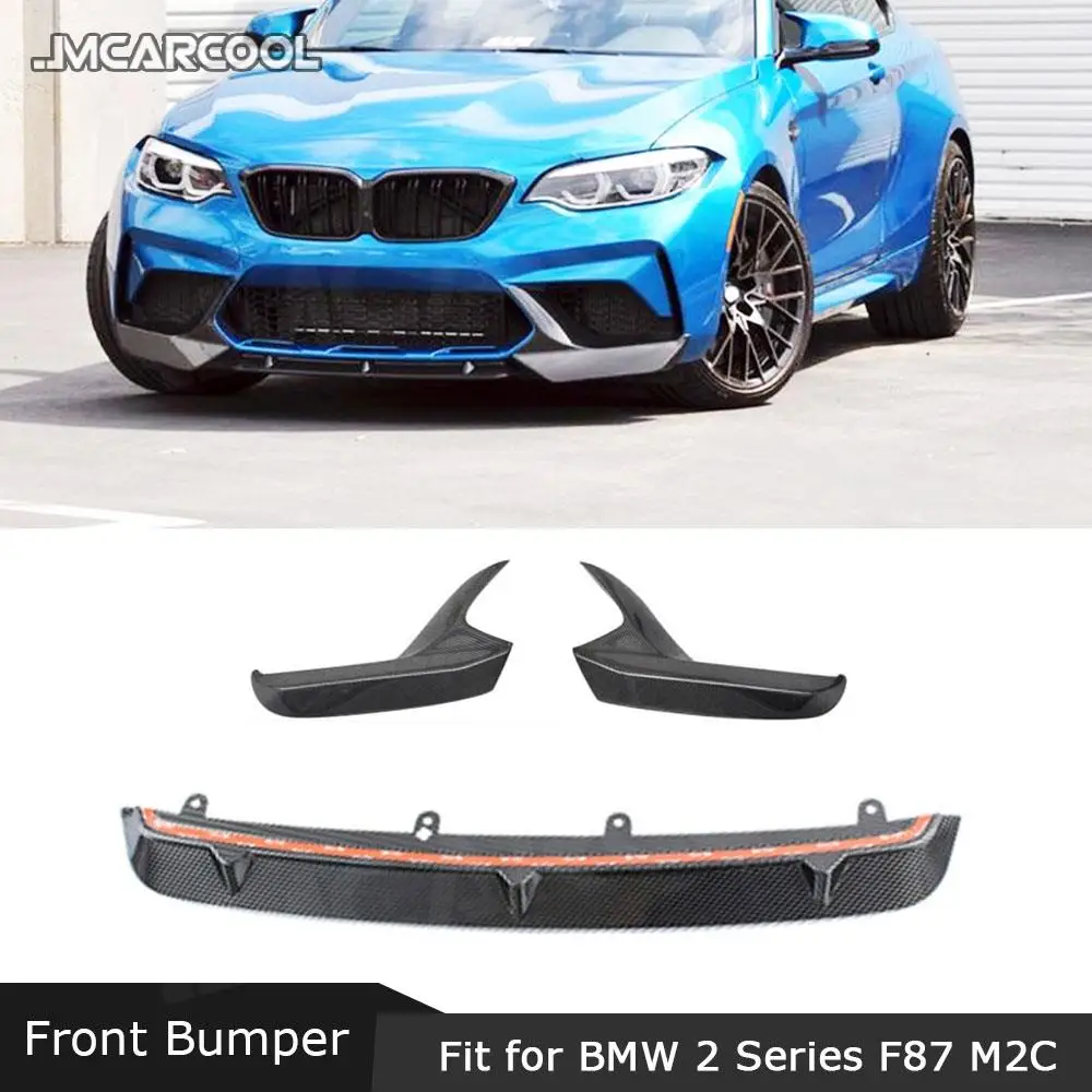 

Carbon Fiber Material Front Bumper Lip Chin Spoiler With Canards For BMW 2 Series F87 M2 M2C Competition 2018-2020