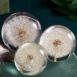 1pc 7/8/9cm diâmetro dandelion bola de cristal cristal vidro resina lente bola para esfera fotografia decoração casa decorativa bola