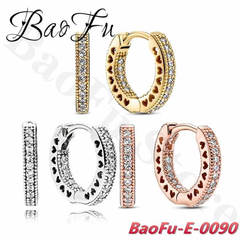 

Baofu 925 Sterling Silver Earrings, Shiny Round Charm, Three Colors Available, Suitable for European DIY Fashion Women's Jewelry