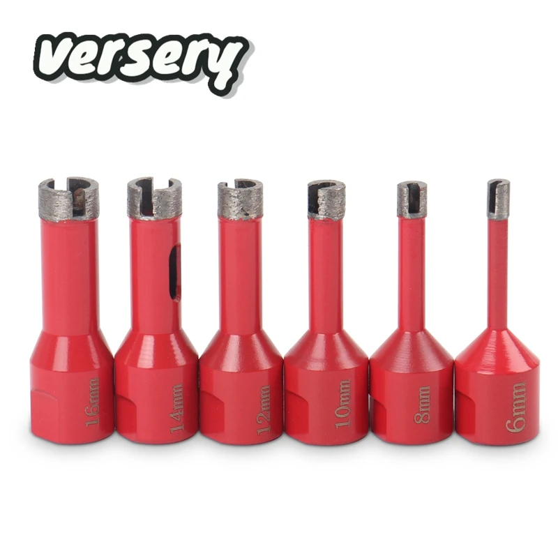 Versery  6-16mm M14 Thread Sintering Diamond Wet Core Hole Saw Drill Bits for Marble Granite Brick Tile Ceramic Concrete