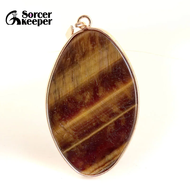 Genuine Women & Men Fashion Jewelry Pendant Necklaces With Chain Wholesale Natural Blue Tiger's Eye Quartz Stone Colares KS256
