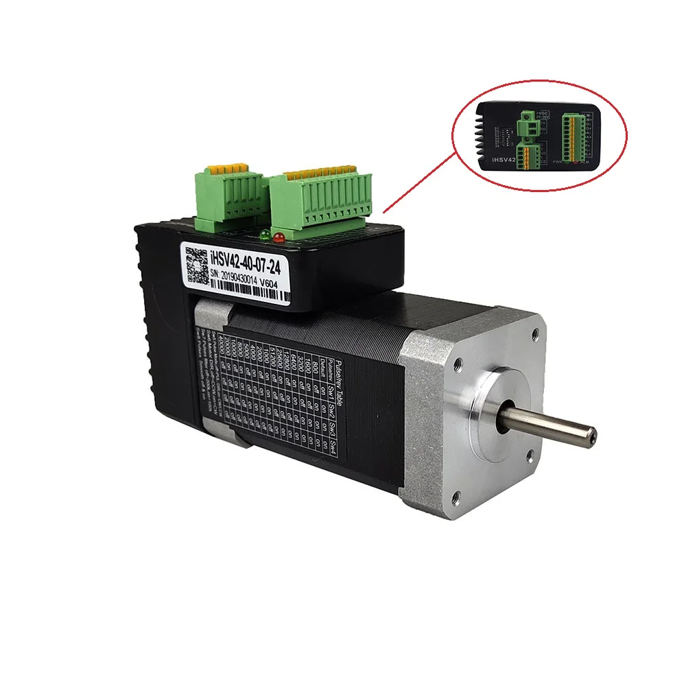 

IHSV42-40-07-24 Drive Control Integrated Servo Motor 42 Integrated DC Servo Motor Nema17 78W 0.185NM 1000 Line Encoder 20-36VDC